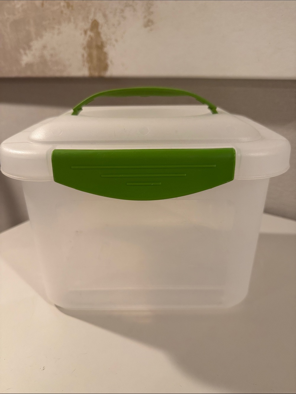 Sterilite Storage Container with Green Handle and Latch